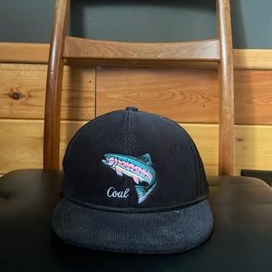 Coal corduroy fish hat. New, never worn. One size.